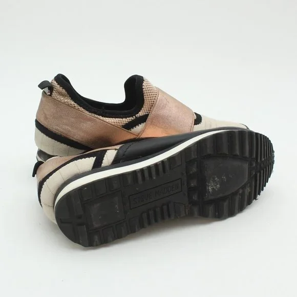 STEVE MADDEN Kyra Womens Beige n Rose Gold Slip-on Retro Sneakers - Picture 12 of 12